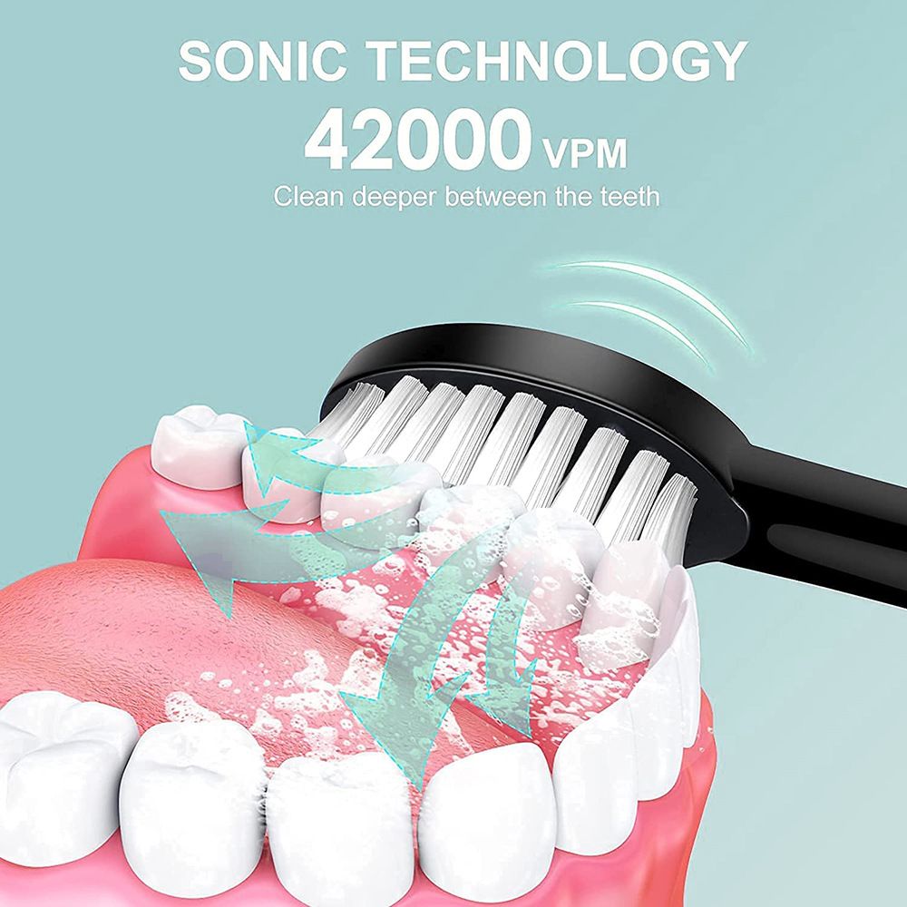 Sonic electric toothbrush for adults, soft bristles, household use, rechargeable, waterproof, couple's toothbrush, travel case, toothbrush head set