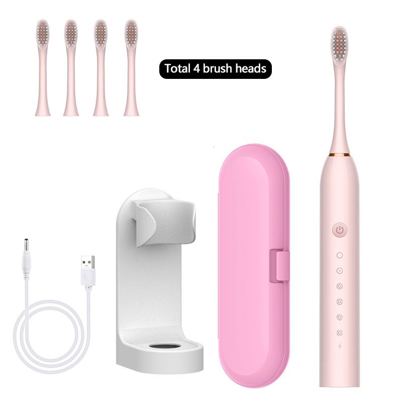 Sonic electric toothbrush for adults, soft bristles, household use, rechargeable, waterproof, couple's toothbrush, travel case, toothbrush head set