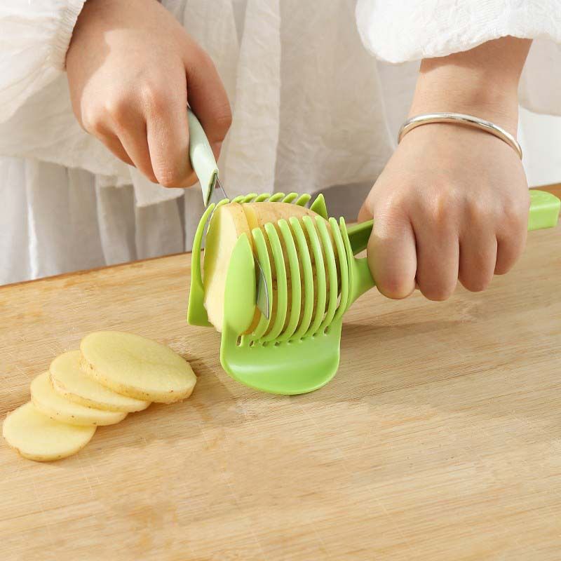 New multi-functional fruit slicer with plastic handle for tomatoes, potatoes, and lemons
