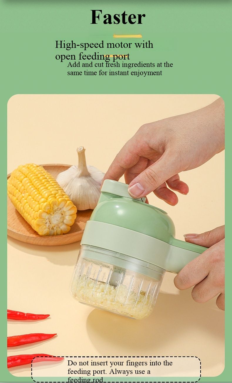New Gatlin vegetable slicer, wireless electric food processor, kitchen garlic puree tool, garlic grater, multi-function garlic stirrer