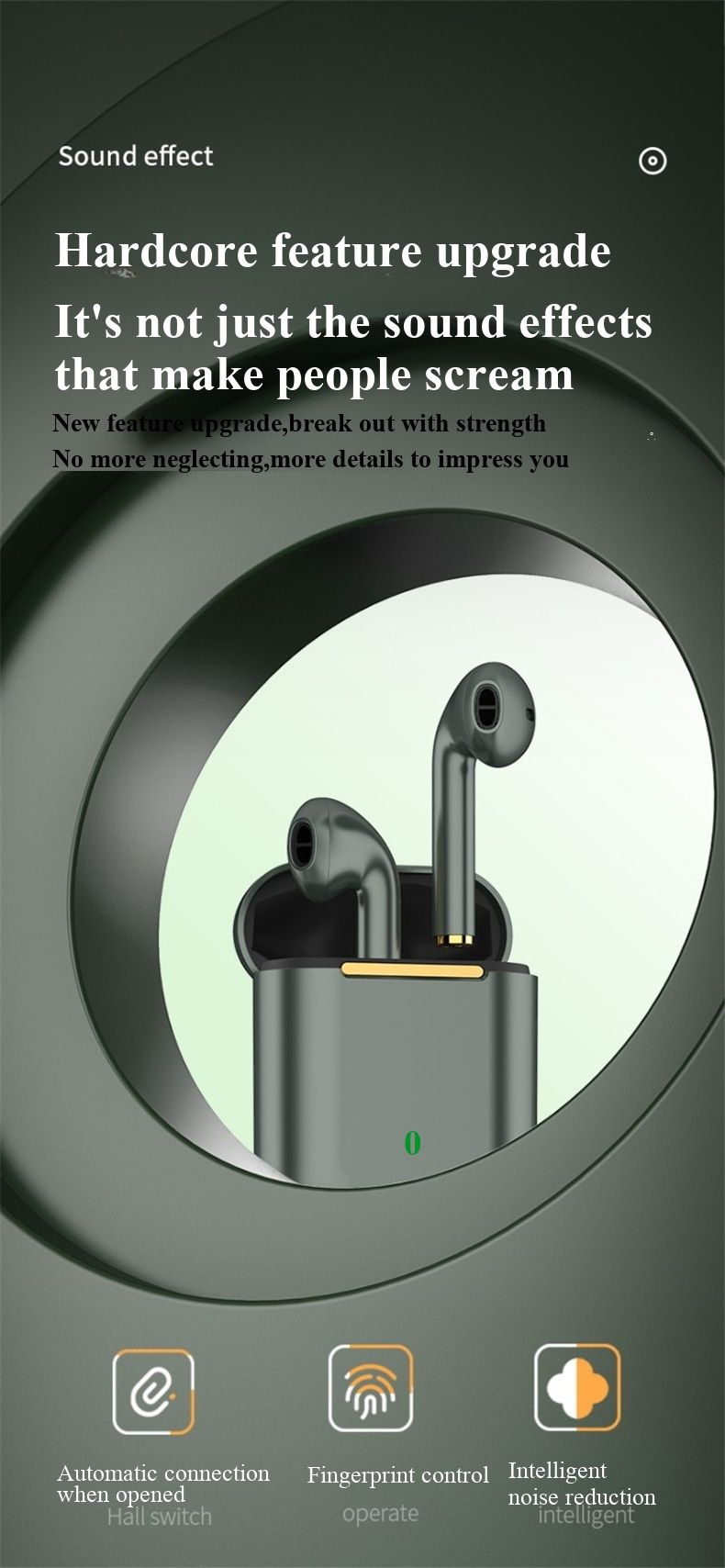 Bluetooth headphones, wireless Bluetooth headphones, noise-cancelling, private mold, tws, in-ear stereo, sports, new popular product