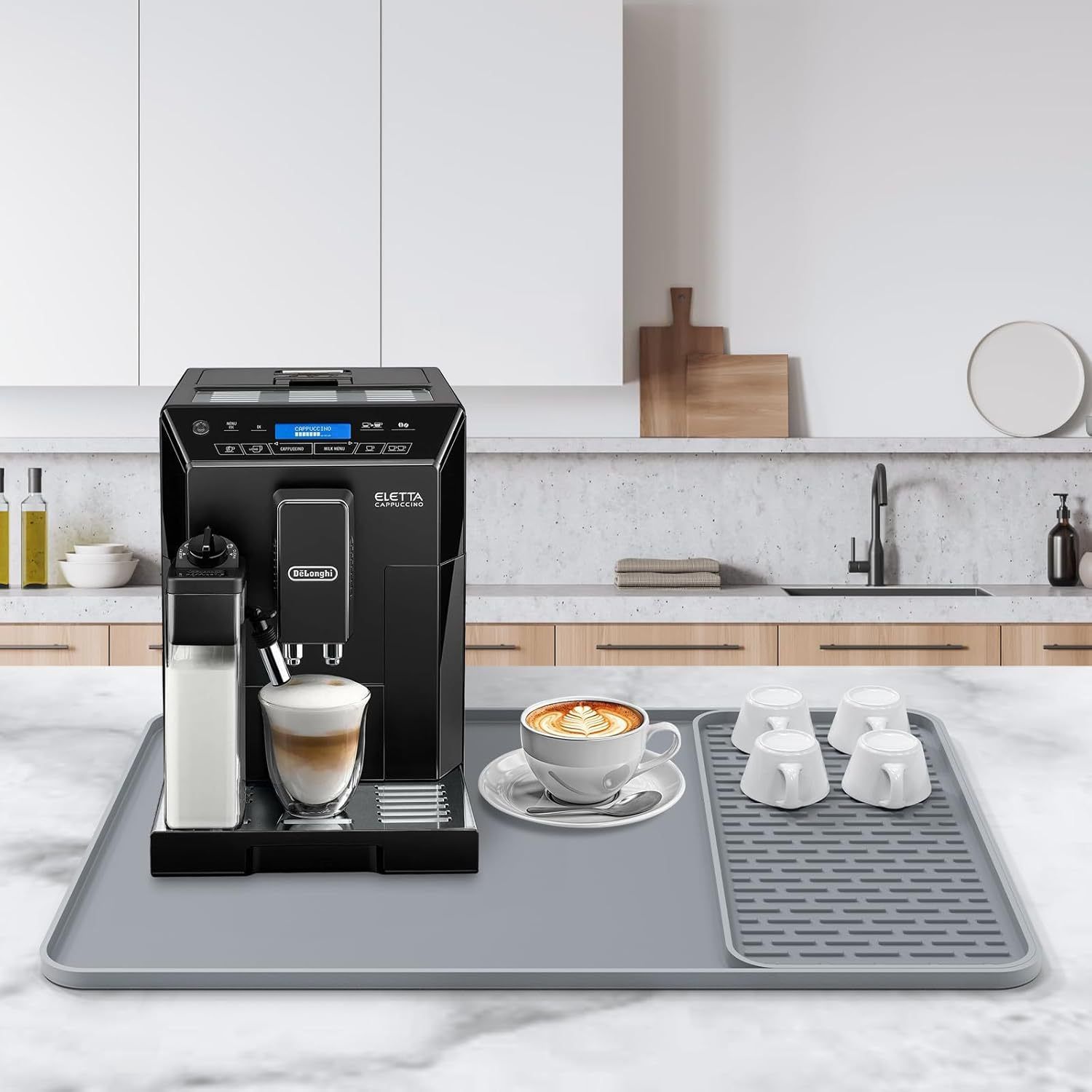 Hot-selling silicone coffee machine pad, bar counter and dining table anti-slip heat-insulating large-sized draining tray, coffee cup drying pad
