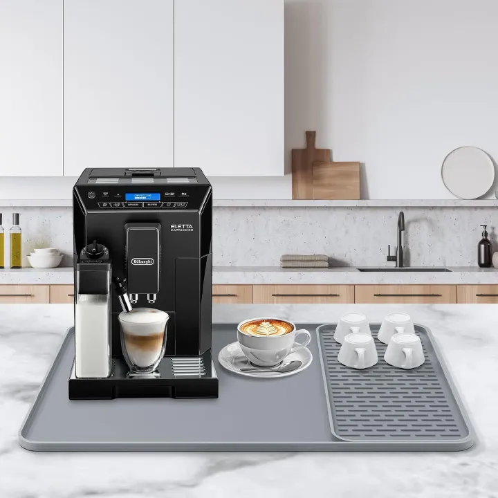 Hot-selling silicone coffee machine pad, bar counter and dining table anti-slip heat-insulating large-sized draining tray, coffee cup drying pad