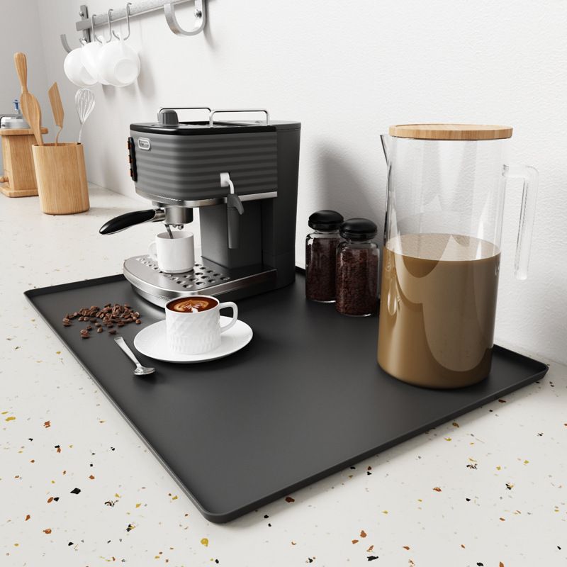 Hot-selling silicone coffee machine pad, bar counter and dining table anti-slip heat-insulating large-sized draining tray, coffee cup drying pad