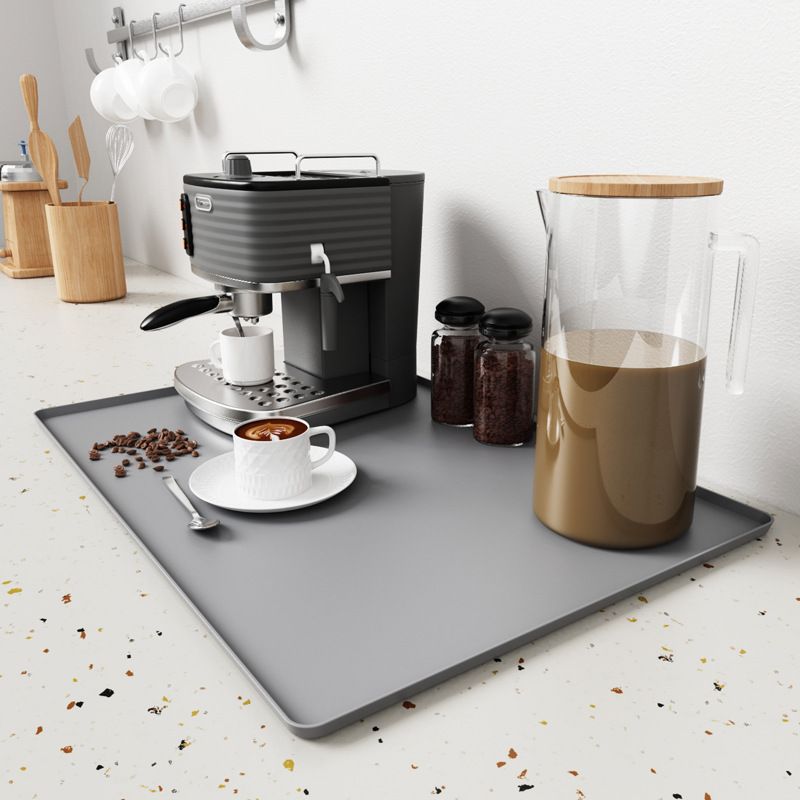 Hot-selling silicone coffee machine pad, bar counter and dining table anti-slip heat-insulating large-sized draining tray, coffee cup drying pad