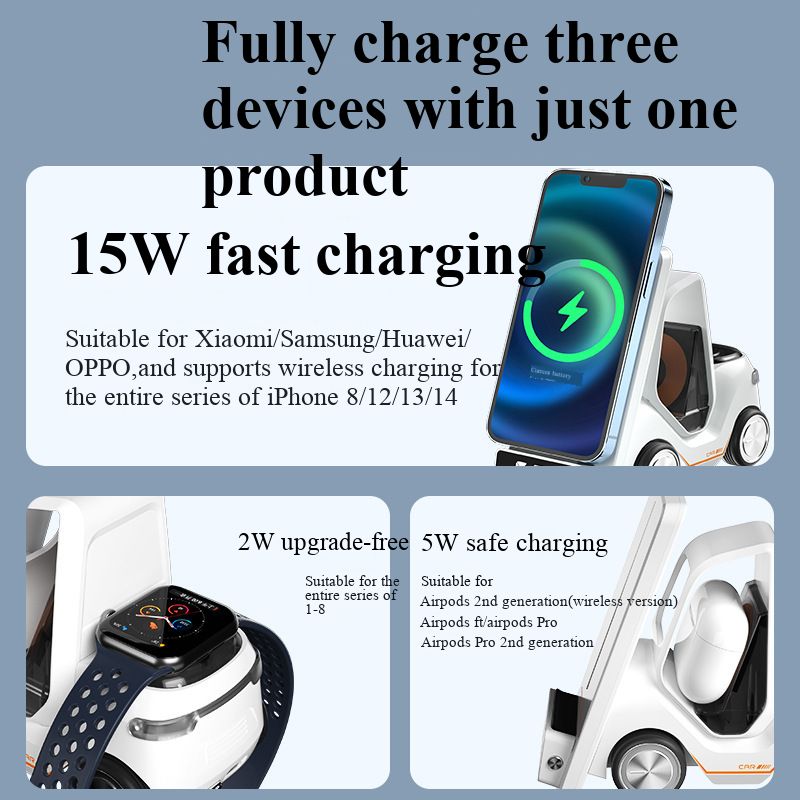 Suitable for Apple 16-in-1 desktop wireless charger, headphones, watch, fast charging forklift, and phone holder