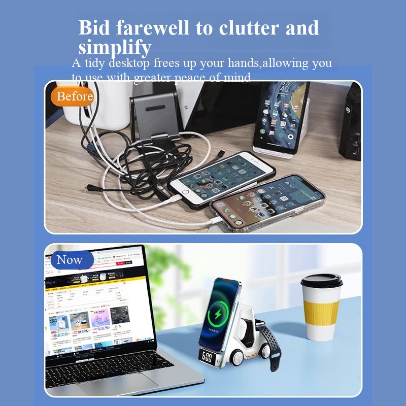 Suitable for Apple 16-in-1 desktop wireless charger, headphones, watch, fast charging forklift, and phone holder
