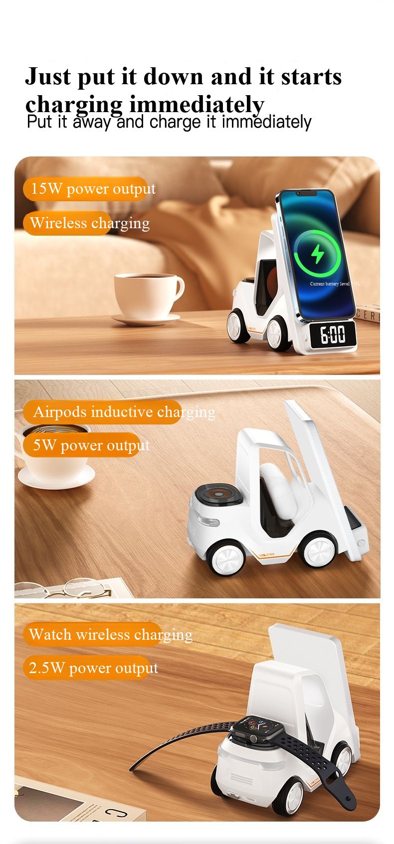 Suitable for Apple 16-in-1 desktop wireless charger, headphones, watch, fast charging forklift, and phone holder