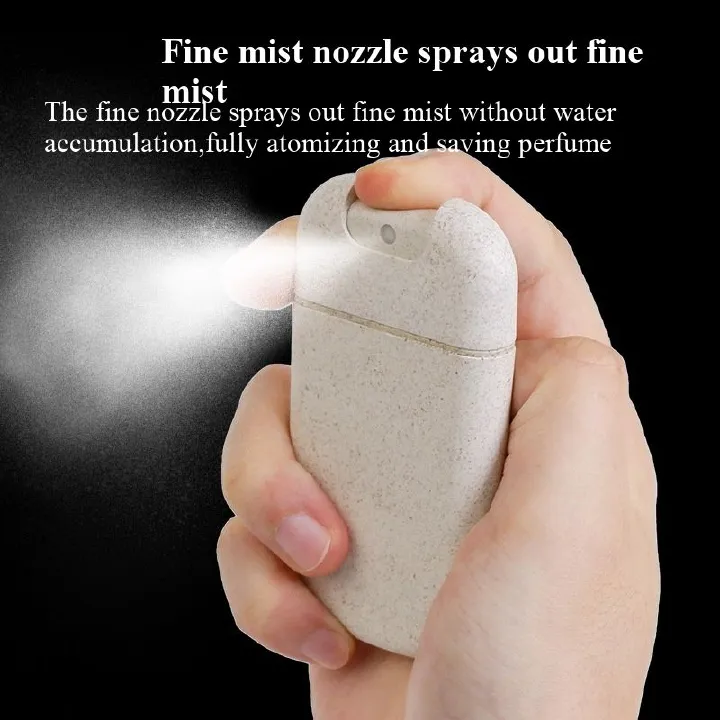 U-shaped wheat straw card spray bottle 30ml creative perfume bottle empty bottle portable canned hand sanitizer dispensing bottle