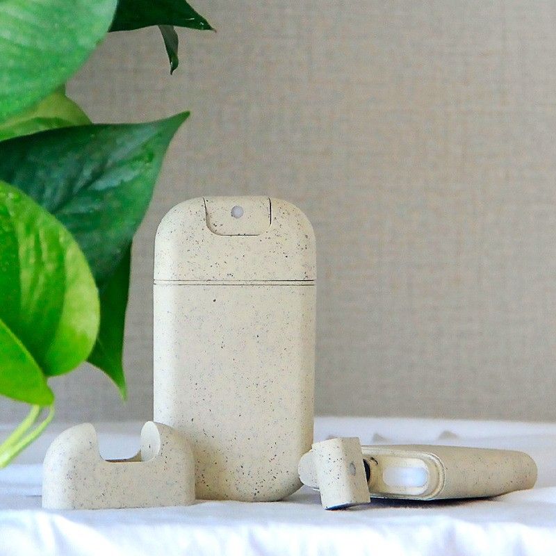 U-shaped wheat straw card spray bottle 30ml creative perfume bottle empty bottle portable canned hand sanitizer dispensing bottle