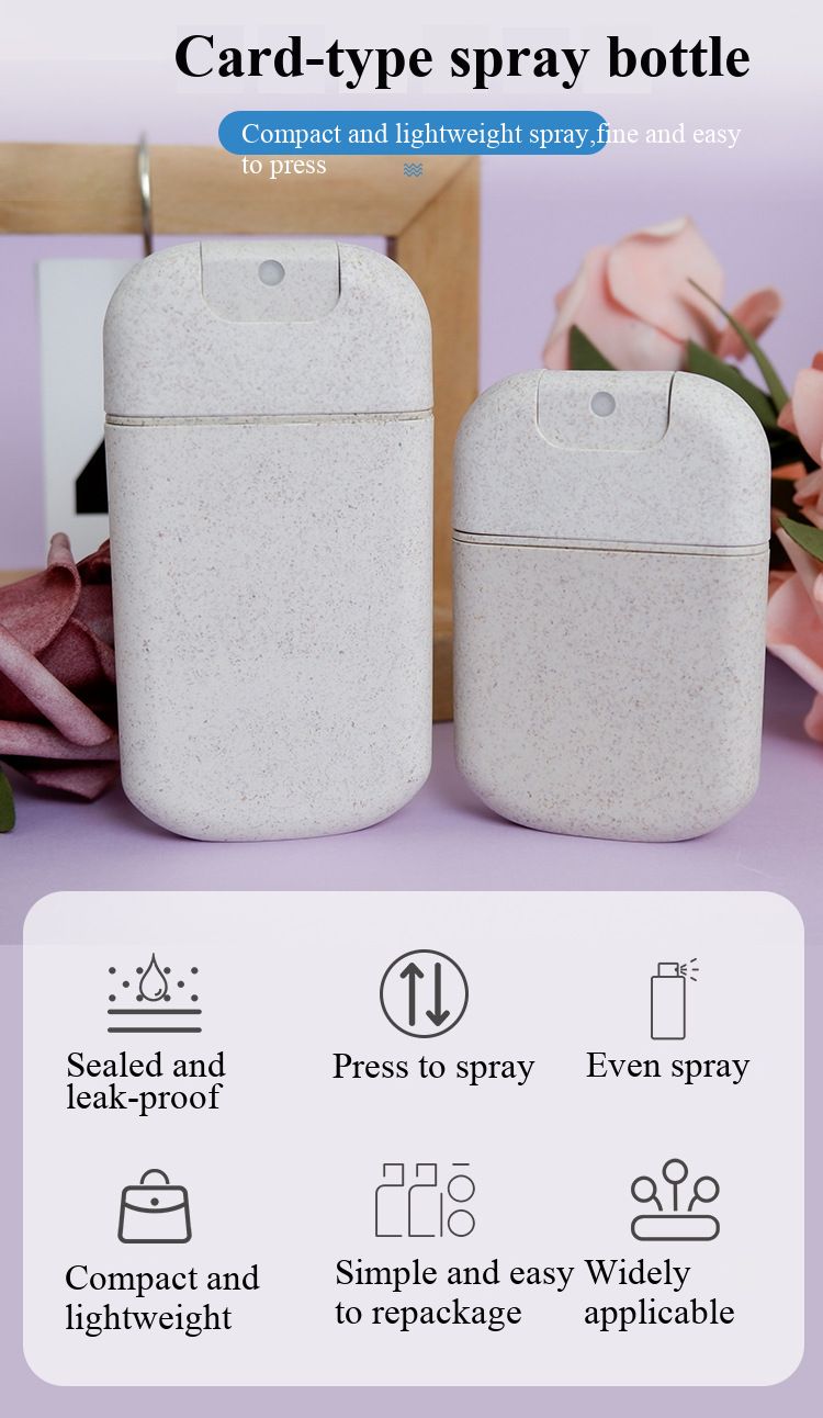 U-shaped wheat straw card spray bottle 30ml creative perfume bottle empty bottle portable canned hand sanitizer dispensing bottle