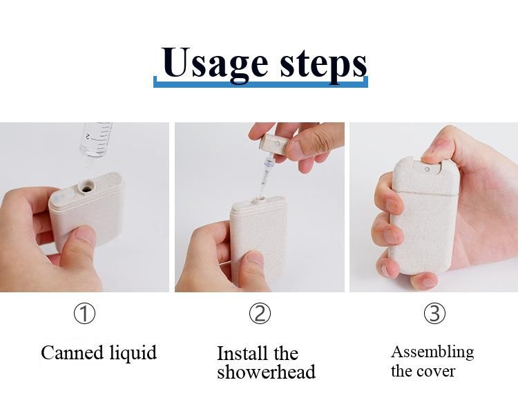U-shaped wheat straw card spray bottle 30ml creative perfume bottle empty bottle portable canned hand sanitizer dispensing bottle