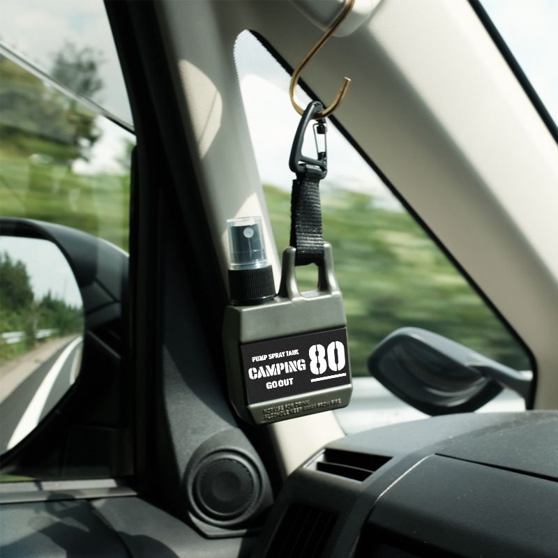 Outdoor multi-functional spray bottle, portable with hanging buckle, mountaineering kettle, wild camping alcohol dispensing bottle, empty bottle