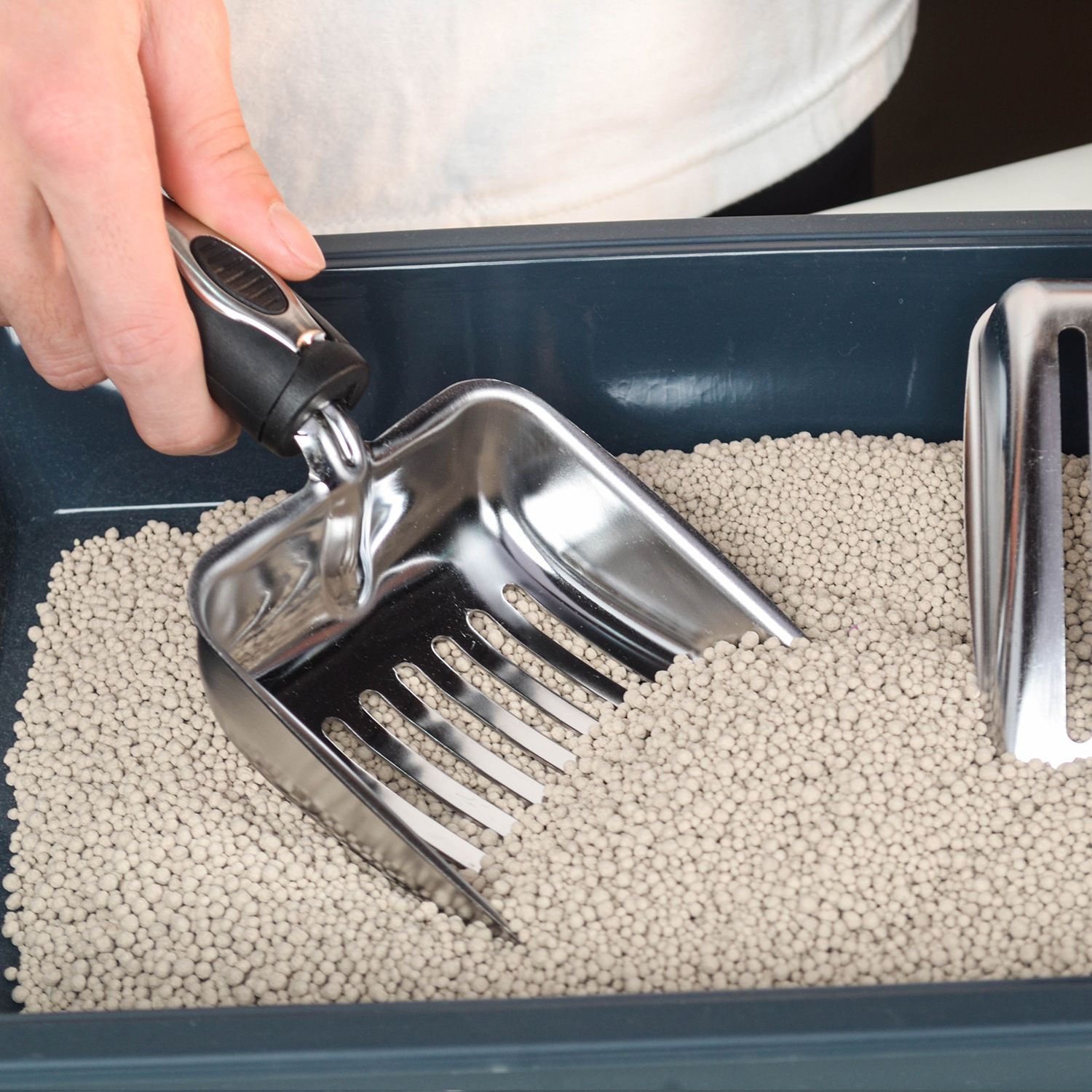 New cat litter scoop, stainless steel litter box scoop, household pet litter scoop, cleaning tool, cat and dog litter scoop