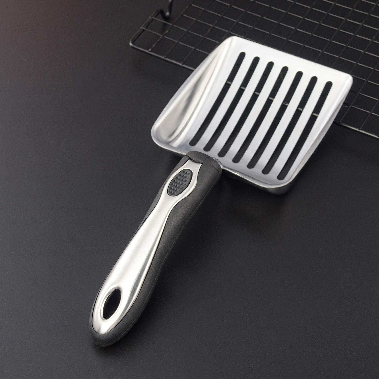 New cat litter scoop, stainless steel litter box scoop, household pet litter scoop, cleaning tool, cat and dog litter scoop