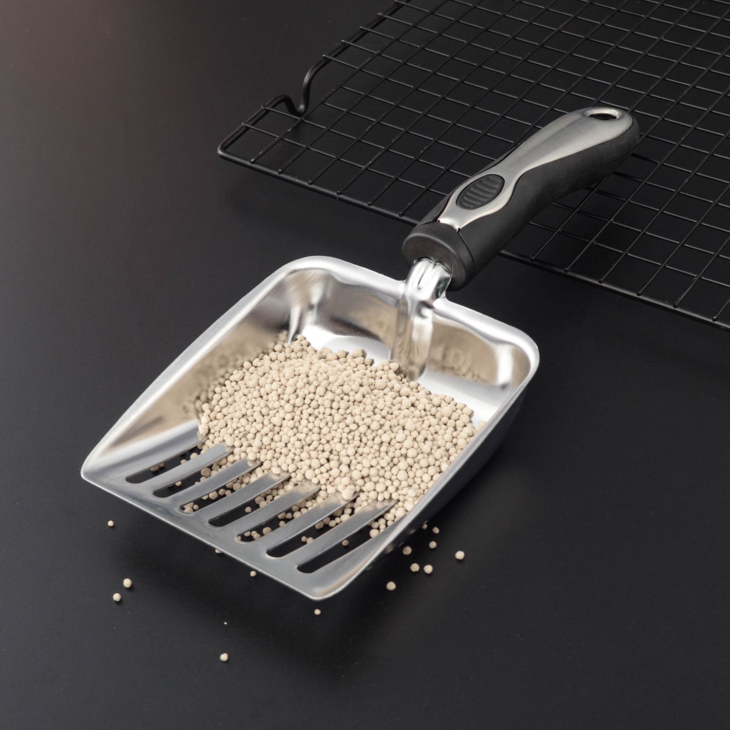 New cat litter scoop, stainless steel litter box scoop, household pet litter scoop, cleaning tool, cat and dog litter scoop