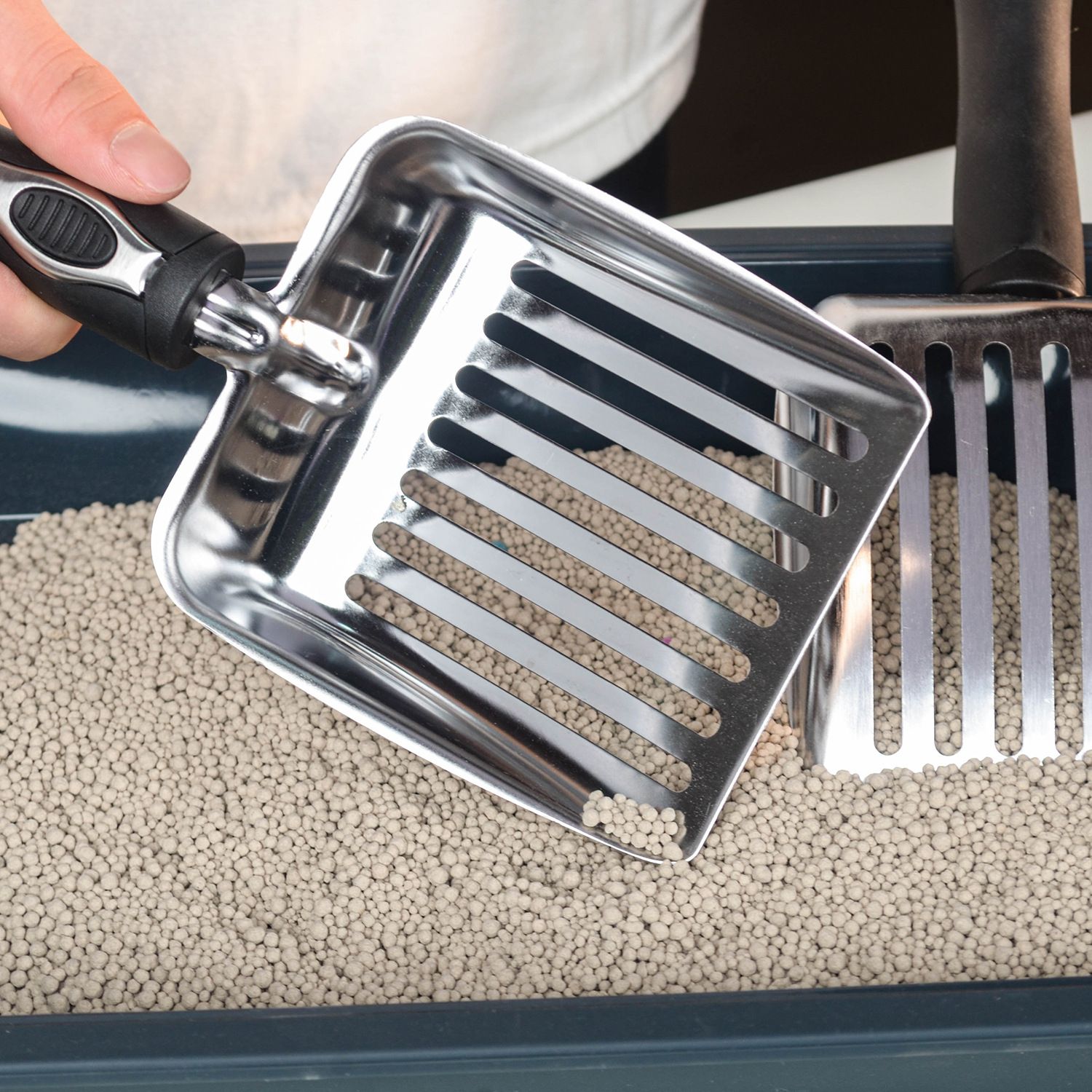 New cat litter scoop, stainless steel litter box scoop, household pet litter scoop, cleaning tool, cat and dog litter scoop