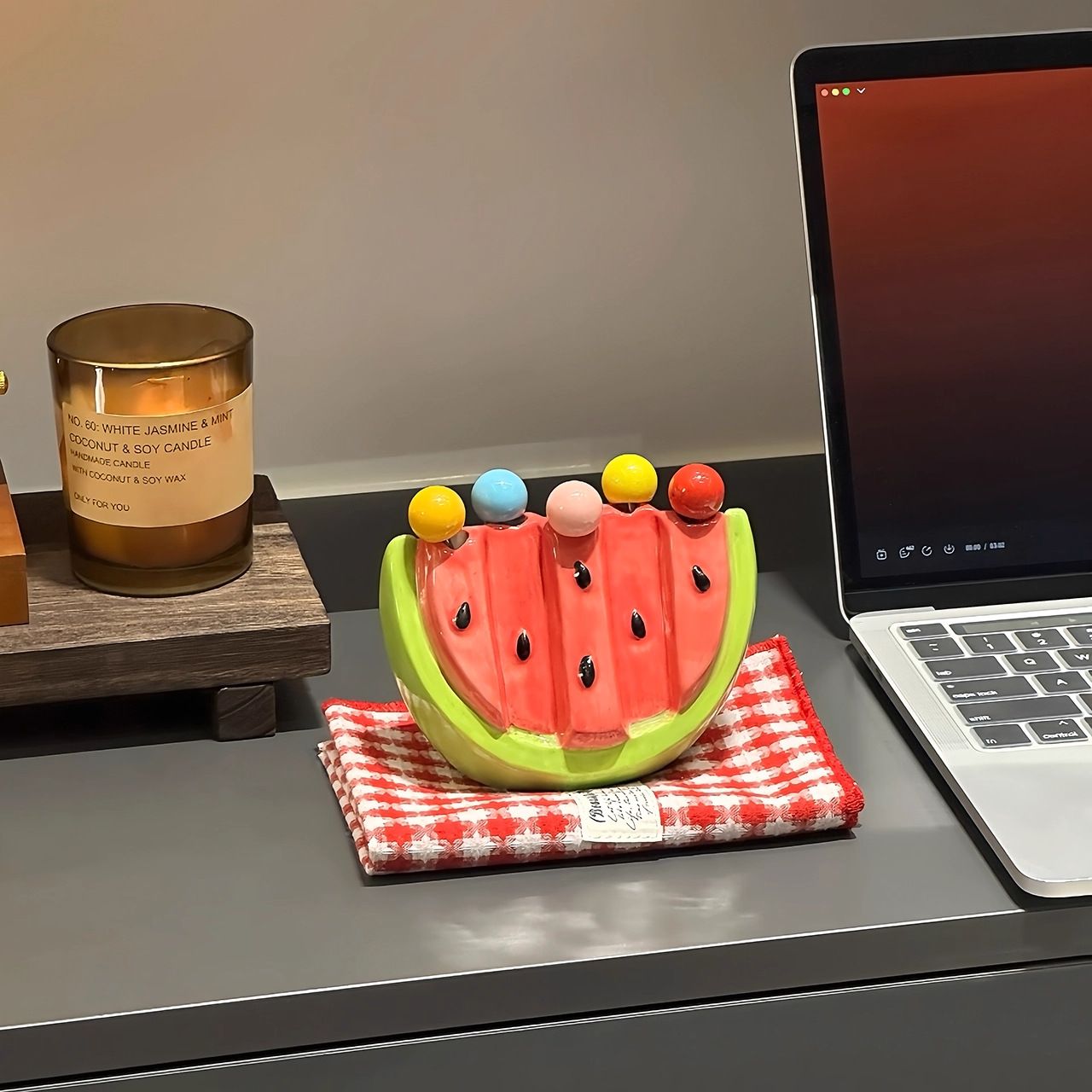 Summer watermelon fruit fork household stainless steel light luxury high-end storage jar set children's safety fork fruit stick