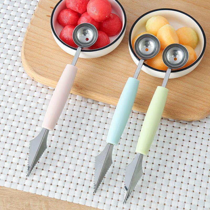 Stainless steel fruit scoop, watermelon slicer, fruit ball scoop, ice cream scoop, fruit cutting and dividing tool, decorative knife
