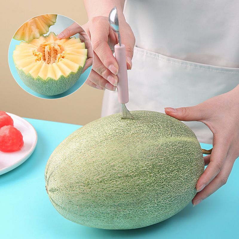 Stainless steel fruit scoop, watermelon slicer, fruit ball scoop, ice cream scoop, fruit cutting and dividing tool, decorative knife