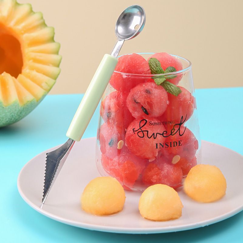 Stainless steel fruit scoop, watermelon slicer, fruit ball scoop, ice cream scoop, fruit cutting and dividing tool, decorative knife