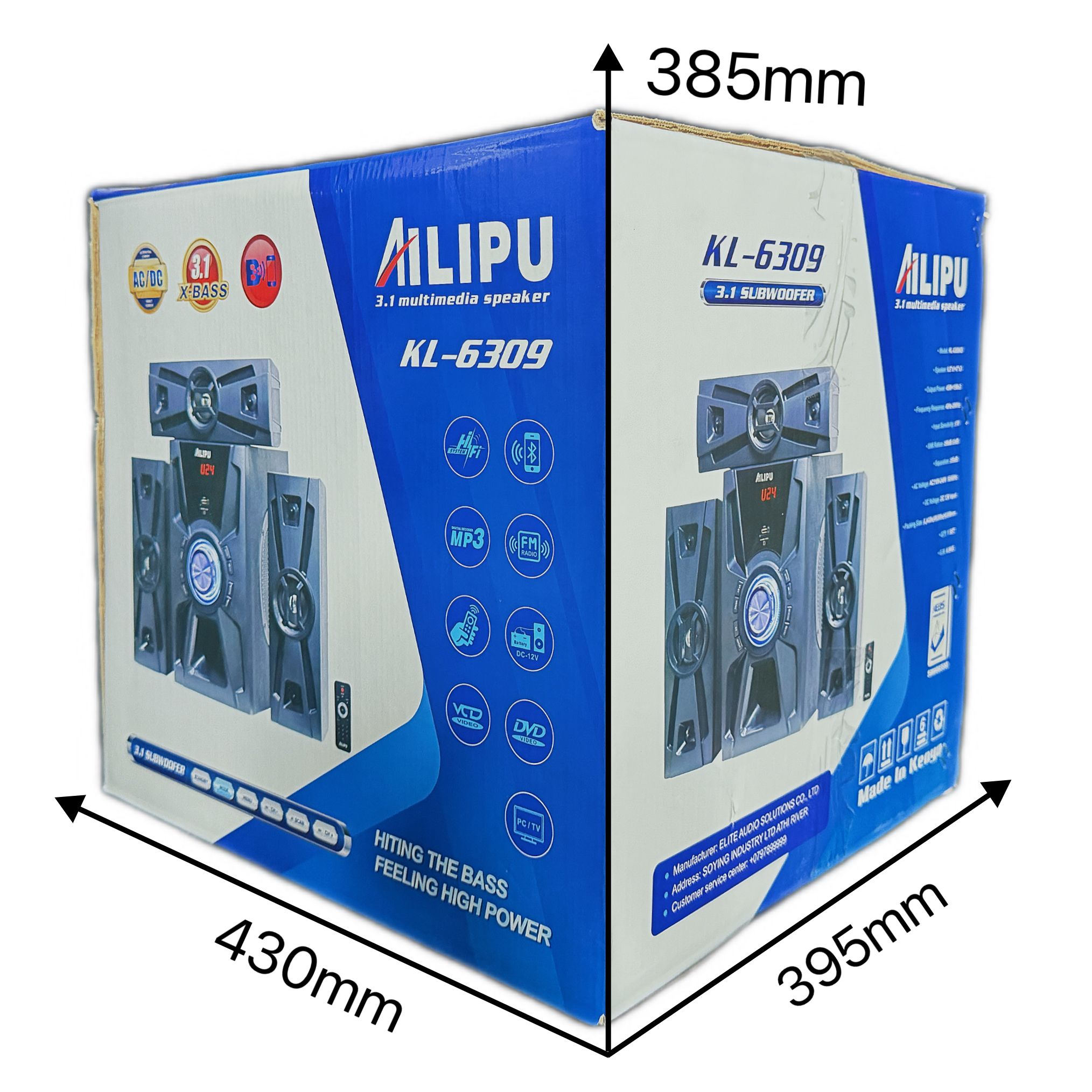 AILIPU KL-6309AD 3.1CH PRO+ Woofer Subwoofer Bluetooth Cinema Home theater System Bluetooth Hi-Fi Speaker Speaker System 45W+15W*3