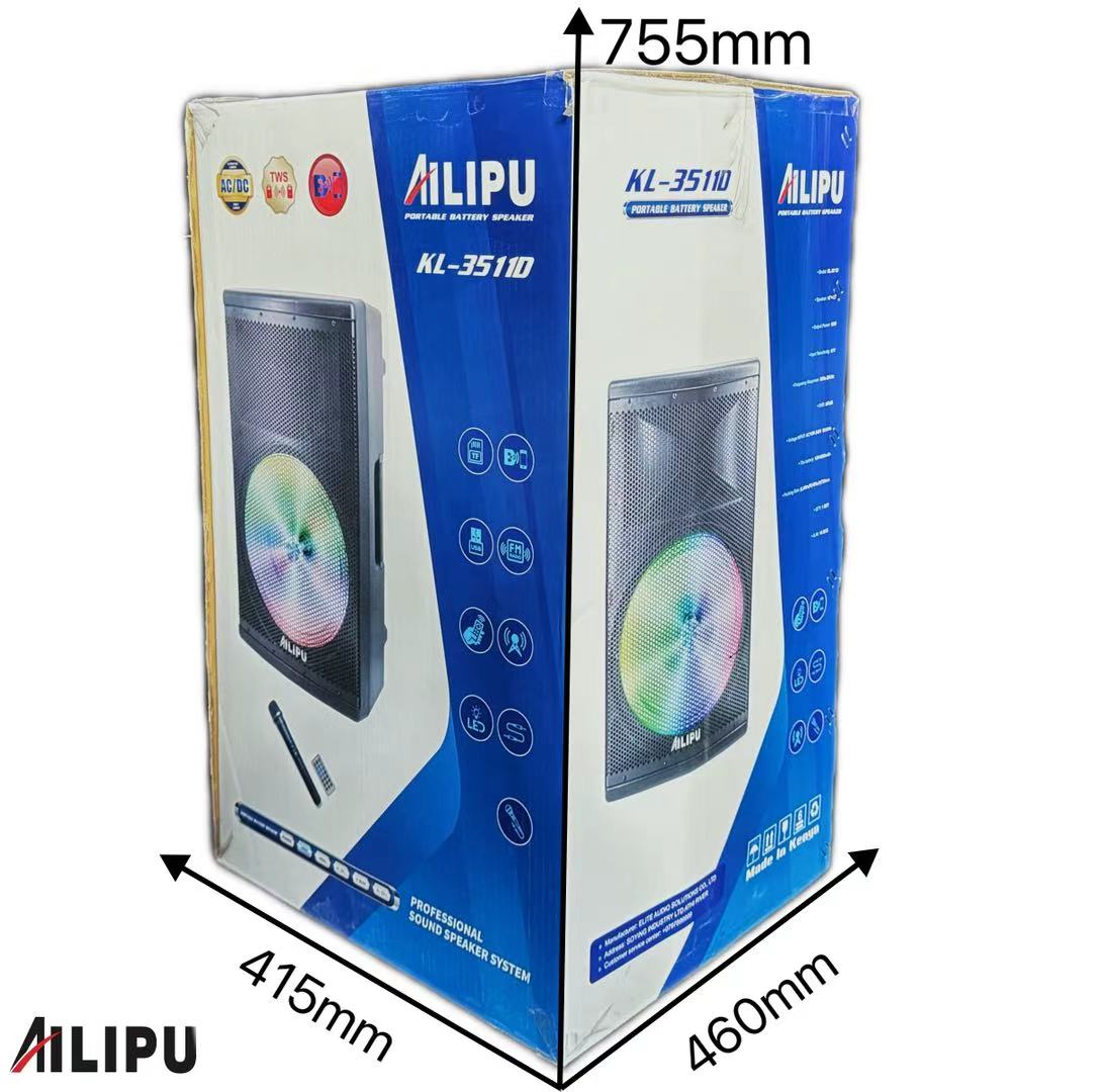 AILIPU KL-3511D 15inch SPEAKER RECHARGABLE PARTY BOX PORTABLE SPEAKER Outdoor Subwoofer Speaker with Bluetooth,FM Radio,Free Wireless Microphone Woofer🔥🔥🔥🔥