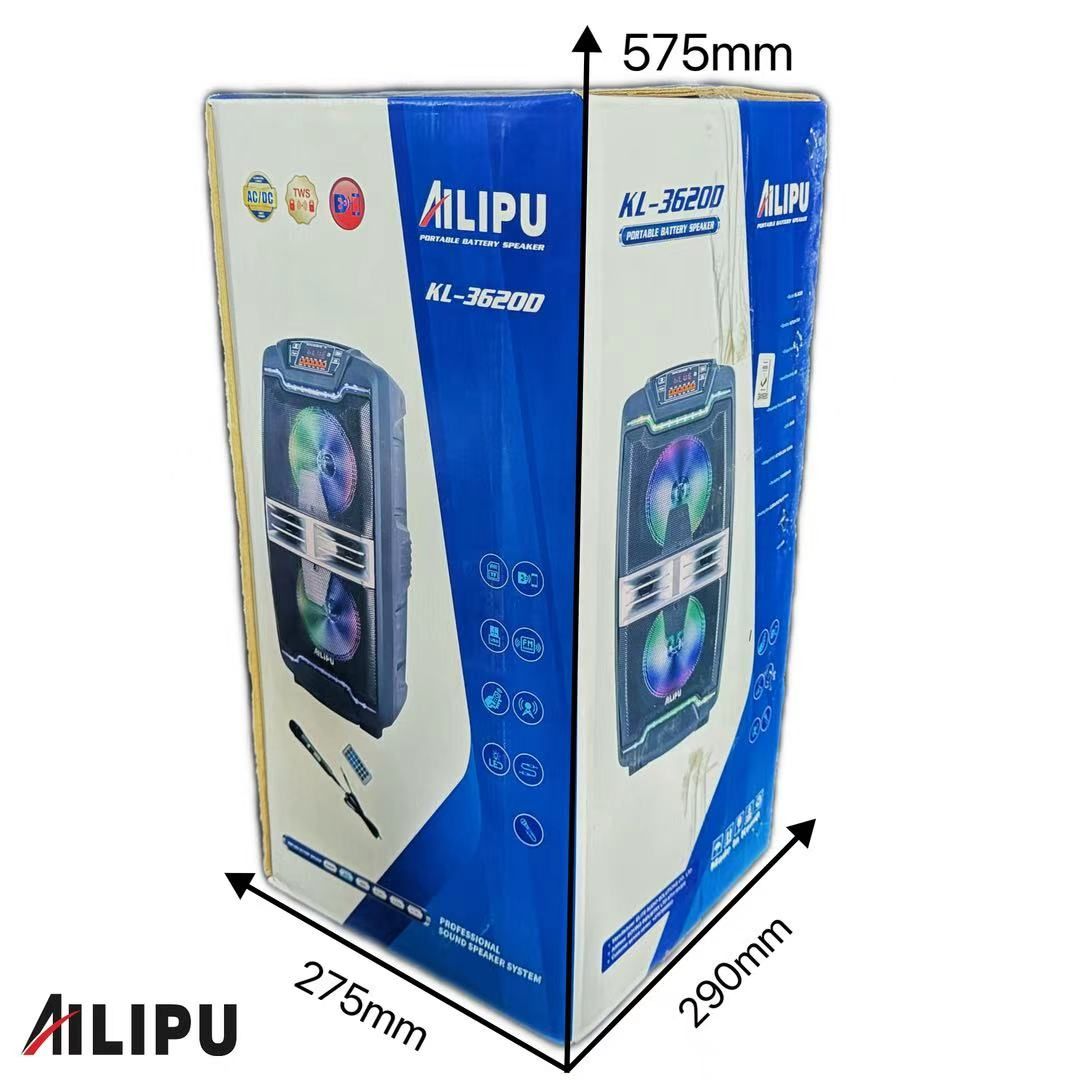 AILIPU RECHARGABLE SPEAKER KL-3620ADPARTY BOX PORTABLE SPEAKER Outdoor Subwoofer Speaker with Bluetooth,FM Radio
