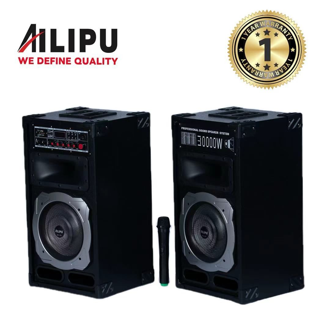 AILIPU 2.0 PA speaker box 30000W 2*10inch speaker Outdoor Professional Speaker with Bluetooth,FM Radio,Free Wireless Microphone,remote KL-9030AD