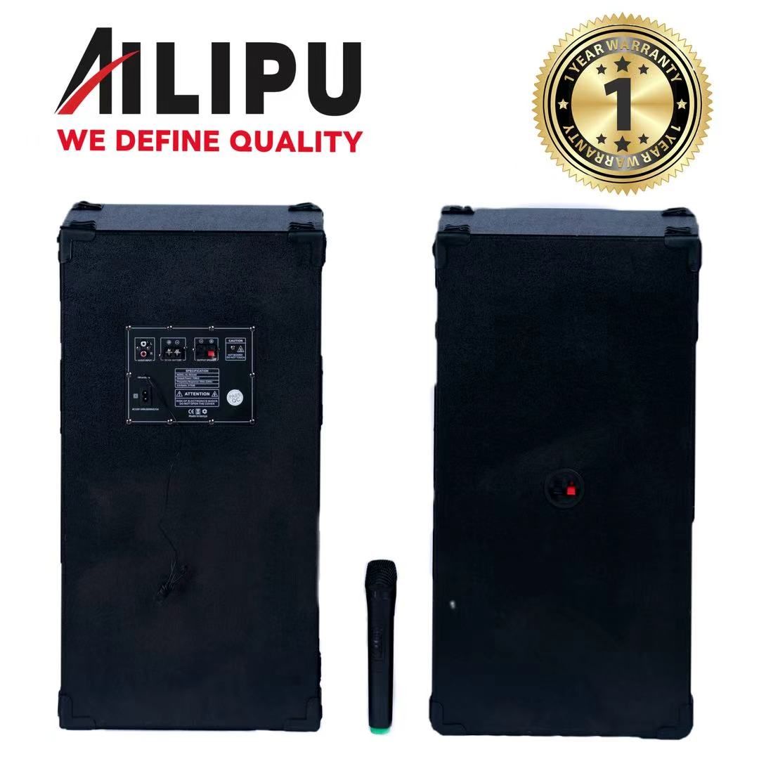 AILIPU KL-9031AD 2.0 PA speaker box 40000W 2*12inch speaker Outdoor Professional Speaker with Bluetooth,FM Radio,Free Wireless Microphone,remote