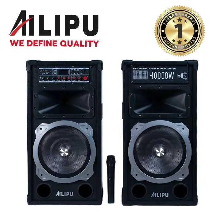 AILIPU KL-9031AD 2.0 PA speaker box 40000W 2*12inch speaker Outdoor Professional Speaker with Bluetooth,FM Radio,Free Wireless Microphone,remote