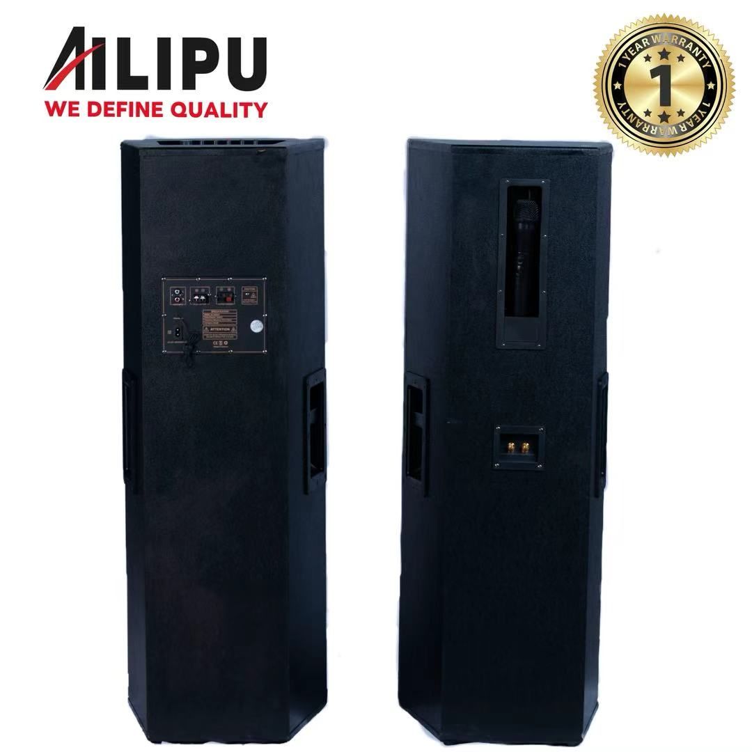 AILIPU KL-9043AD 2.0 PA speaker box 80000W 4*12inch speaker Outdoor Professional Speaker with Bluetooth,FM Radio,Free Wireless Microphone,remote