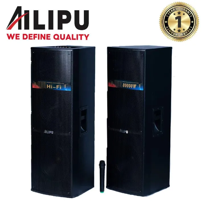 AILIPU KL-9043AD 2.0 PA speaker box 80000W 4*12inch speaker Outdoor Professional Speaker with Bluetooth,FM Radio,Free Wireless Microphone,remote