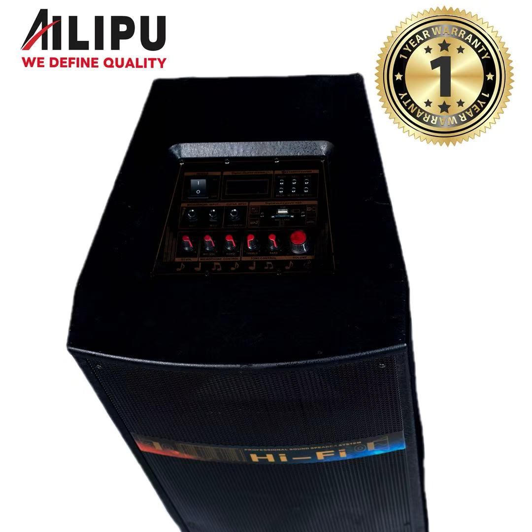 AILIPU KL-9043AD 2.0 PA speaker box 80000W 4*12inch speaker Outdoor Professional Speaker with Bluetooth,FM Radio,Free Wireless Microphone,remote