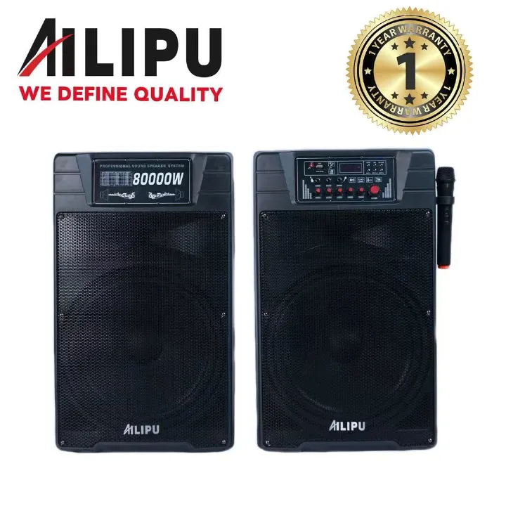 【HOT】AILIPU KL-9045AD 2.0 PA speaker box 80000W 2*15inch speaker Outdoor Professional Speaker with Bluetooth,FM Radio,2*Free Wireless Microphone,remote