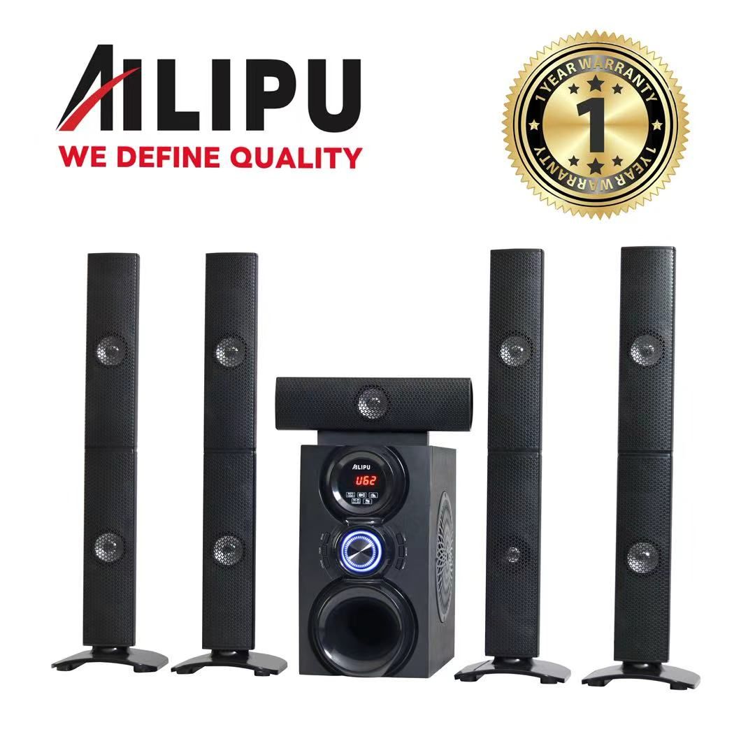【NEW】AILIPU  KL-8501AD 5.1 8in WOOFER Pro+ 60w+10w*5 woofer speaker system Multimedia Speaker Output Power Subwoofer Bluetooth Cinema Home theater System Bluetooth Hi-Fi