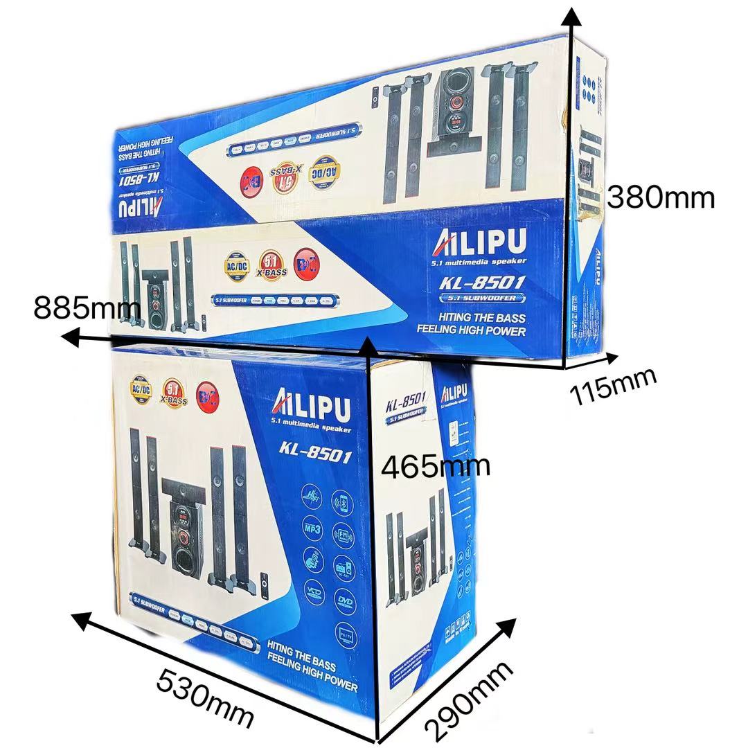 【NEW】AILIPU  KL-8501AD 5.1 8in WOOFER Pro+ 60w+10w*5 woofer speaker system Multimedia Speaker Output Power Subwoofer Bluetooth Cinema Home theater System Bluetooth Hi-Fi
