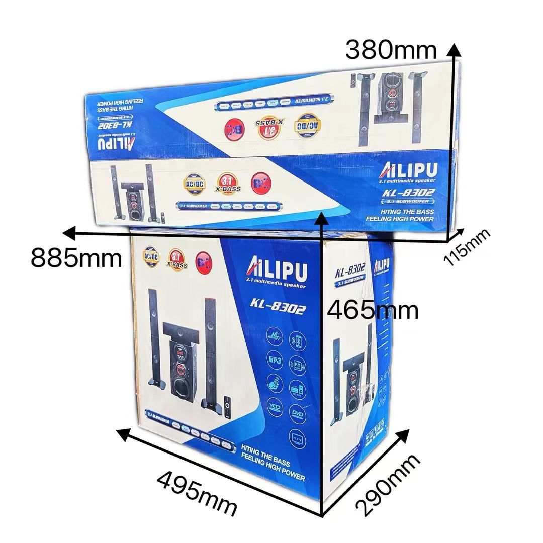 【NEW】AILIPU  KL-8302AD 3.1 8in WOOFER Pro+ 60w+15w*3 woofer speaker system Multimedia Speaker Output Power Subwoofer Bluetooth Cinema Home theater System Bluetooth Hi-Fi