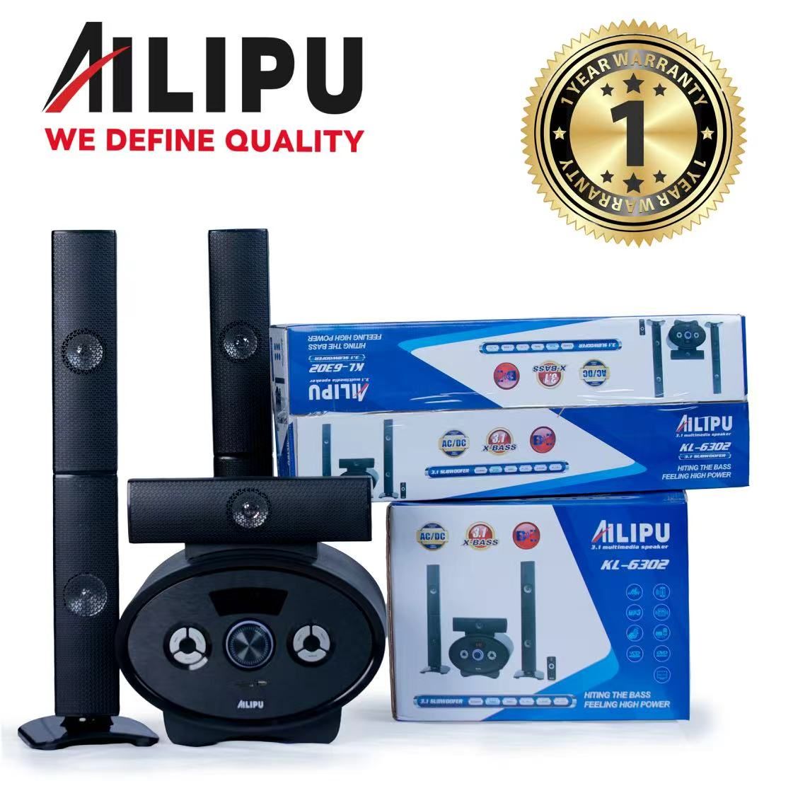 【NEW】AILIPU  KL-6302AD 3.1 6.5in WOOFER 50W+15W*3 woofer speaker system Multimedia Speaker Output Power Subwoofer Bluetooth Cinema Home theater System Bluetooth Hi-Fi