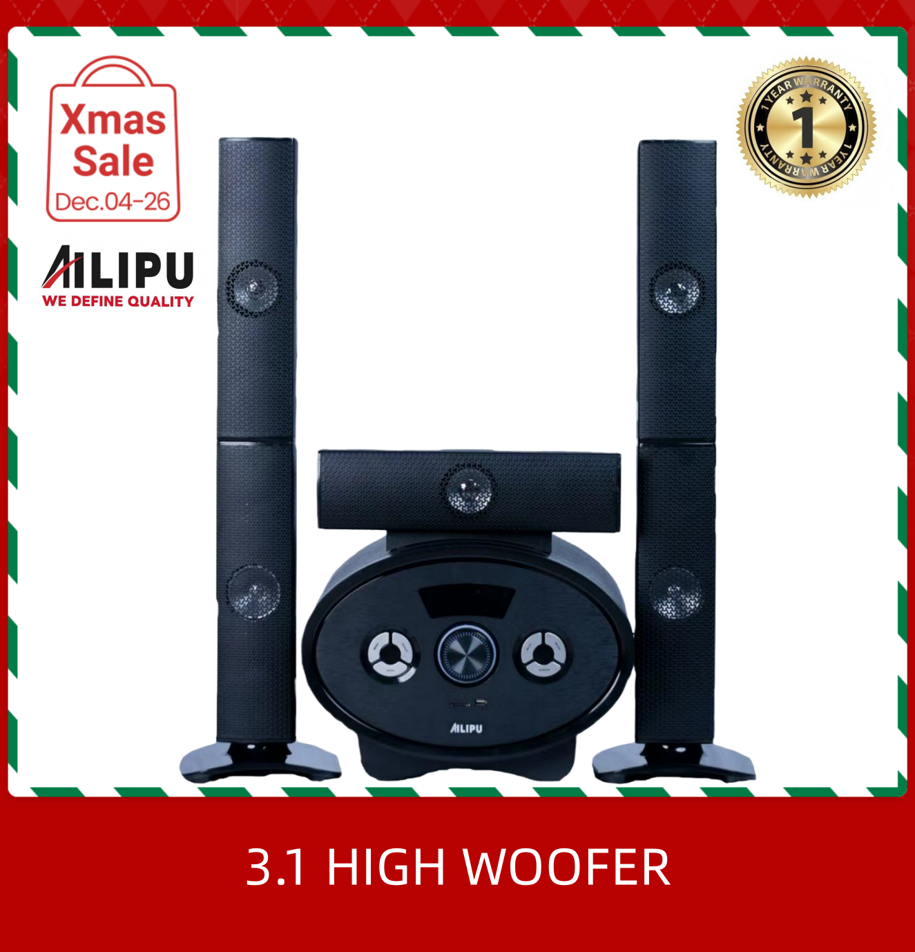 【NEW】AILIPU  KL-6302AD 3.1 6.5in WOOFER 50W+15W*3 woofer speaker system Multimedia Speaker Output Power Subwoofer Bluetooth Cinema Home theater System Bluetooth Hi-Fi
