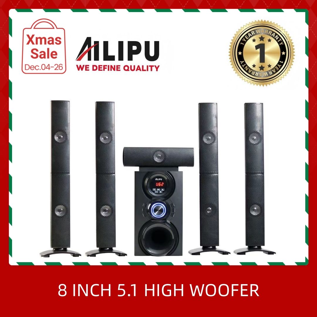 【NEW】AILIPU  KL-8501AD 5.1 8in WOOFER Pro+ 60w+10w*5 woofer speaker system Multimedia Speaker Output Power Subwoofer Bluetooth Cinema Home theater System Bluetooth Hi-Fi