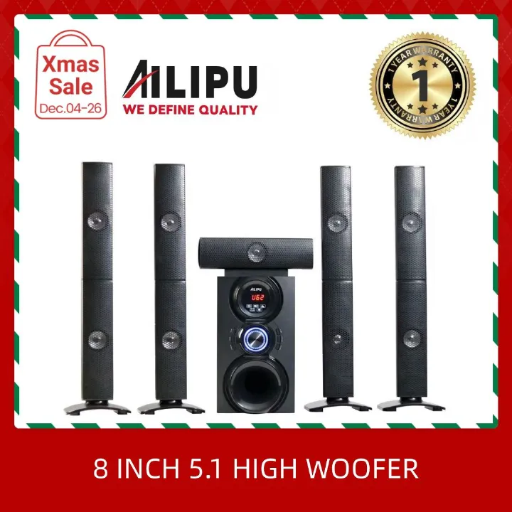 【NEW】AILIPU  KL-8501AD 5.1 8in WOOFER Pro+ 60w+10w*5 woofer speaker system Multimedia Speaker Output Power Subwoofer Bluetooth Cinema Home theater System Bluetooth Hi-Fi