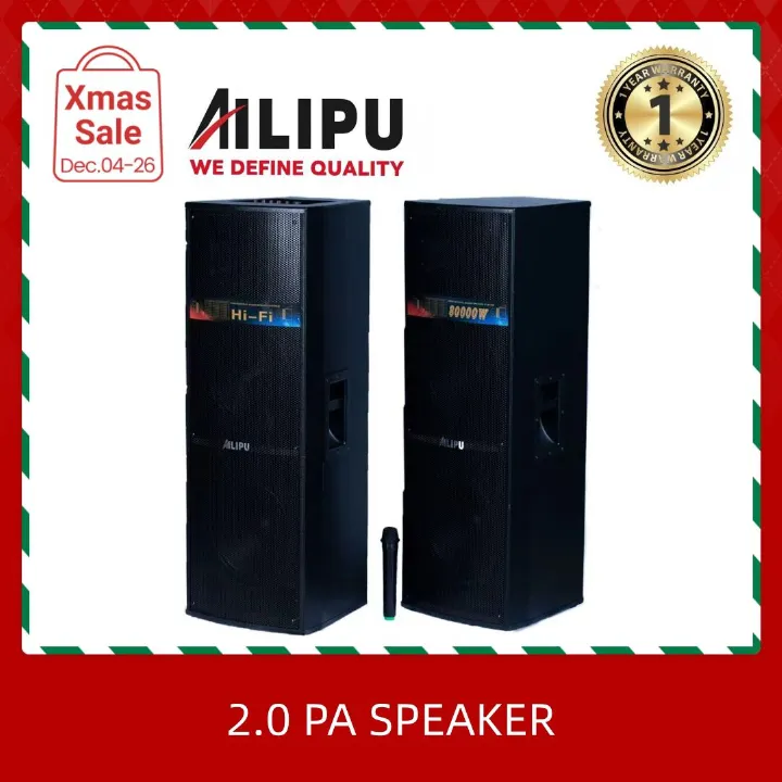 AILIPU KL-9043AD 2.0 PA speaker box 80000W 4*12inch speaker Outdoor Professional Speaker with Bluetooth,FM Radio,Free Wireless Microphone,remote