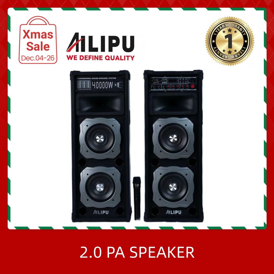 AILIPU KL-9036AD 2.0 PA speaker box 40000W 4*8inch speaker Outdoor Professional Speaker with Bluetooth,FM Radio,Free Wireless Microphone,remote