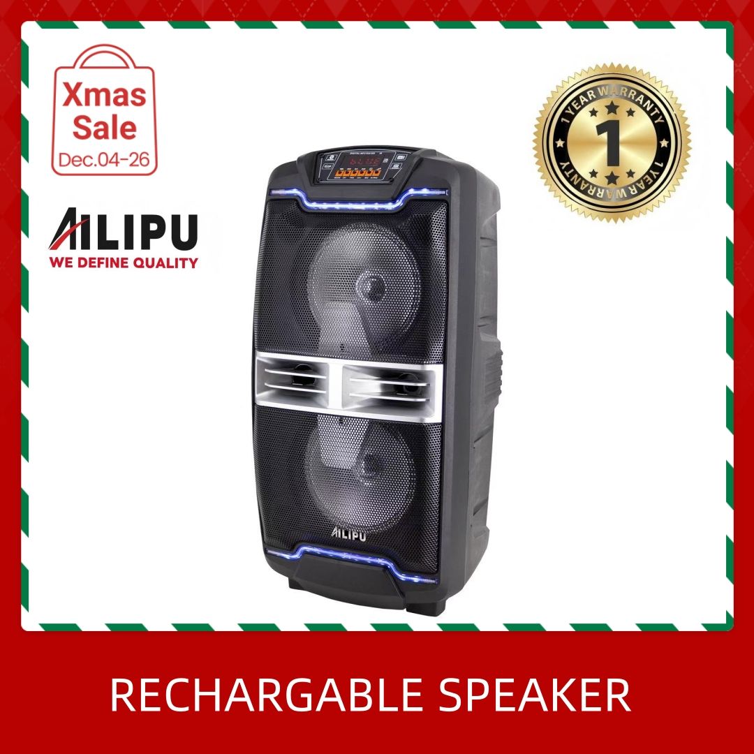 RECHARGABLE SPEAKER AILIPU KL-3820AD PARTY BOX PORTABLE SPEAKER Outdoor Subwoofer Speaker with Bluetooth,FM Radio,Free Wireless Microphone Woofer