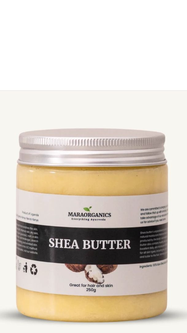 Raw Ugandan Shea Butter
On skin, it’s ideal for rough areas (hands, elbows, knees, feet) and for sealing moisture after a shower. On hair, it works best as a small, targeted step—especially on the end