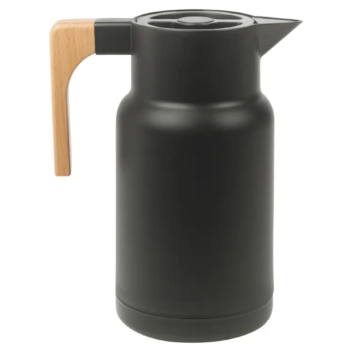 Thermos Flask, Large Teapot, Thermal Flask Insulated Bottles with Wooden Handle, Thermal Hot Water Bottles, Glass Insert, Insulated Pot (Capacity: 1L