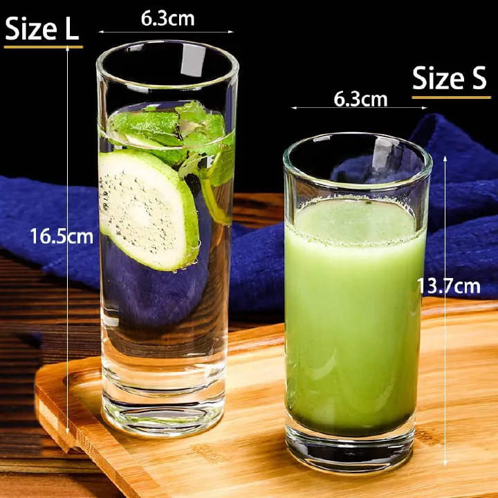 6pcs Glasses Beer Juice Glass Base Glassware for Wine, Whiskey, Water Cocktails Beverage Drinking Clear Tall Glasses Tumbler Set of 6