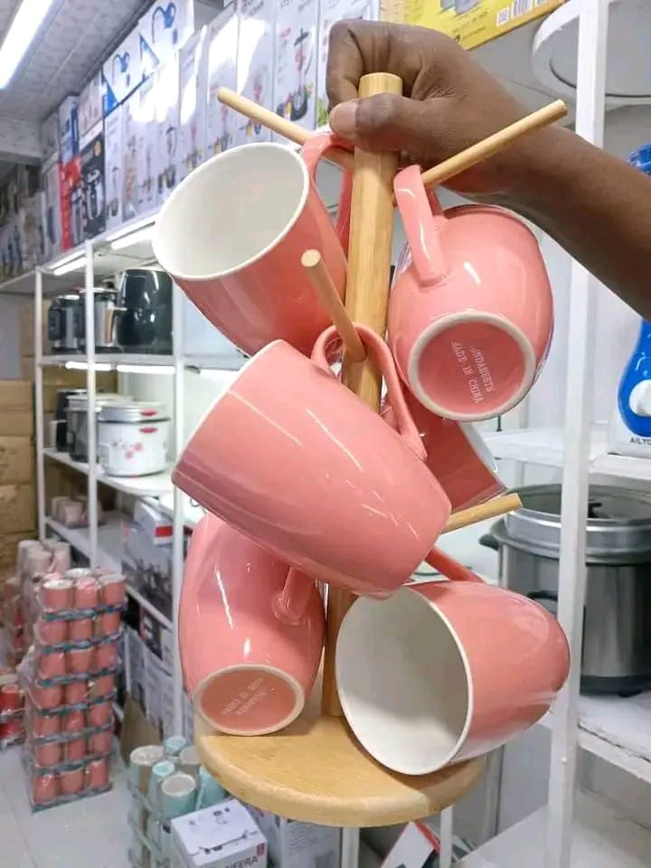 Porcelain Coffee Mugs Set of 6, Coffee Cups with Handle, Ceramic Tea Mugs for Latte, Hot Tea, Cappuccino, Mocha, Cocoa, Mug Gift Set, Dishwasher and Microwave Safe