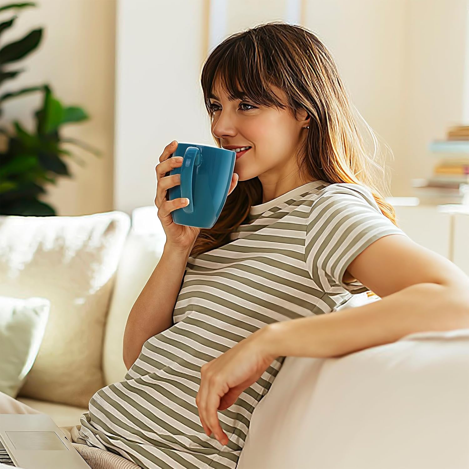 Porcelain Coffee Mugs Set of 6, Coffee Cups with Handle, Ceramic Tea Mugs for Latte, Hot Tea, Cappuccino, Mocha, Cocoa, Mug Gift Set, Dishwasher and Microwave Safe